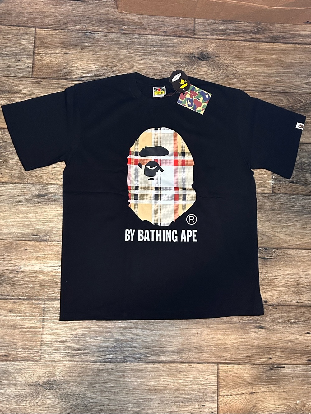 🔥Bape Check By Bathing Ape Tee 🔥Black Size XL🦧New With Tags❗️